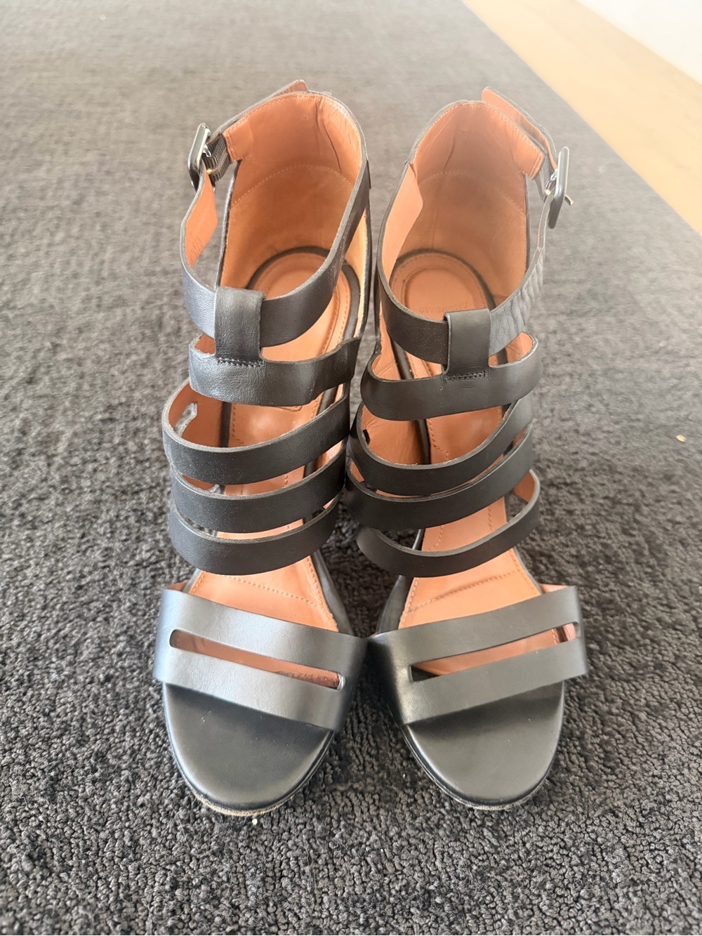 Givenchy Black Strappy High-Heel Gladiator Sandals
